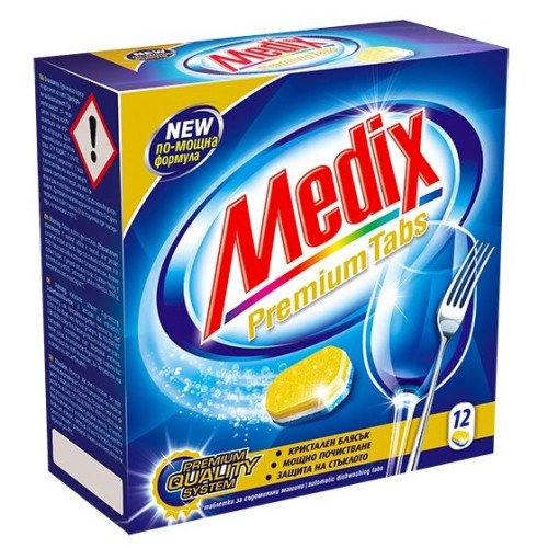 Medix Premium Dishwasher Tablets with Powerful Formula 12 pcs