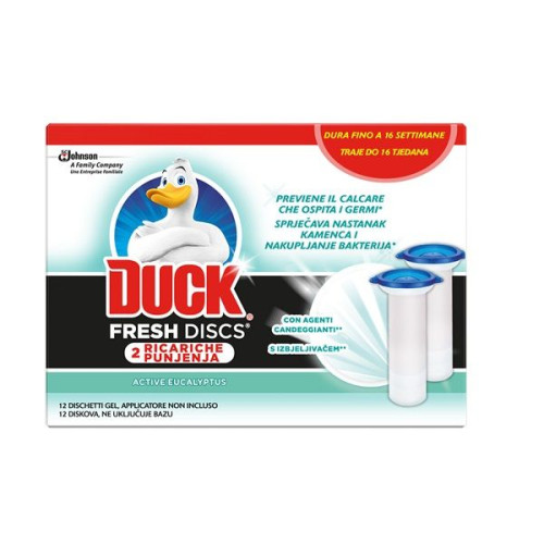 Duck Active Eucalyptus Refill Gel Disc for Toilet Bowl Dispenser with Eucalyptus Scent 2 pcs
