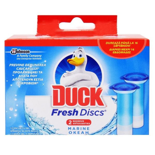 Duck Marine Gel Disc Refill for Toilet Bowl Dispenser with Eucalyptus Scent 2 pcs