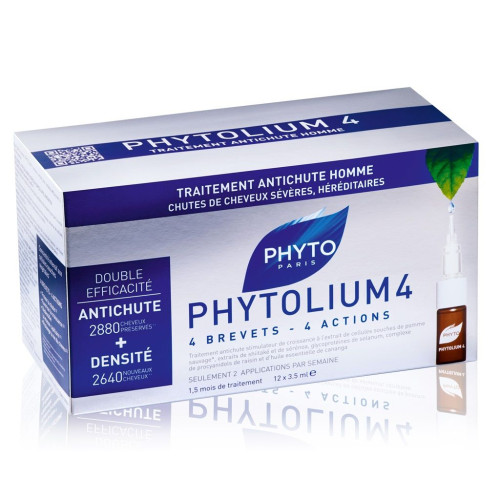 Phyto Phytolium 4 Serum for Men for the Treatment of Chronic Hair Loss 12 Ampoules 0.12 fl oz (3.5 ml)