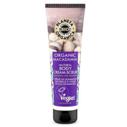 Planeta Organica Macadamia Body Scrub Cream with Organic Macadamia Oil 4.73 fl oz (140 ml)