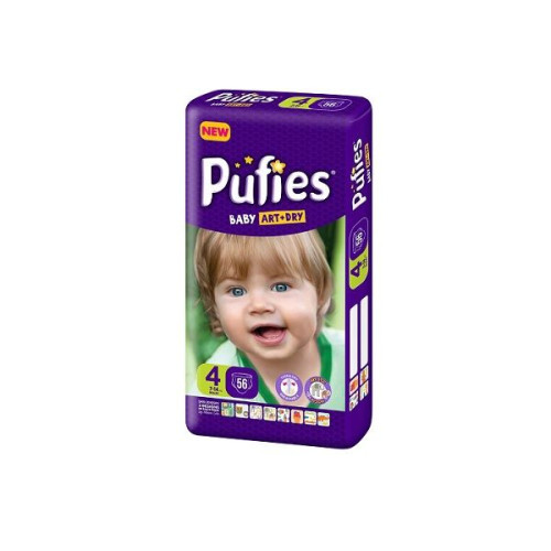 Pufies Art and Dry Maxi Set 4 Maxi Diapers for Babies 15.4-30.9 lb (7-14 kg) 56 pcs