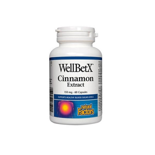 Natural Factors Welbeth Cinnamon for Weight Loss Reduces Appetite 60 Capsules