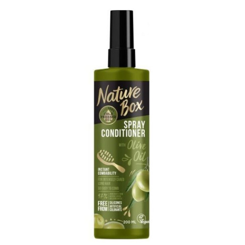Nature Box Olive Oil Spray Conditioner for Split Ends with Olive Oil 6.76 fl oz (200 ml)
