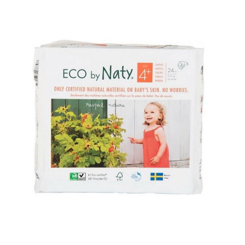 Naty Nature Babycare 4+ Eco Disposable Diapers for Children 19.8-44.1 lb (9-20 kg) 24 pcs