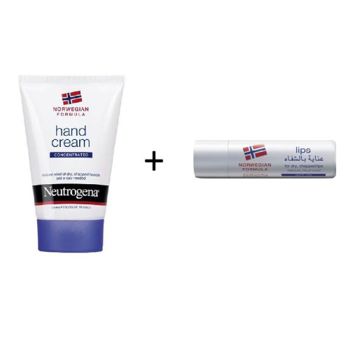 Neutrogena Moisturizing Promo Set Norwegian Formula Hand Cream and Lip Balm