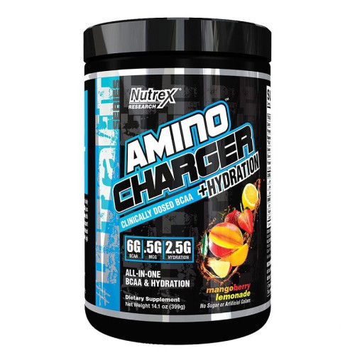 Nutrex Amino Charger+ Hydration Amino Acids Hydrating Complex Mango Fruit Lemonade 14.07 oz (399 g)
