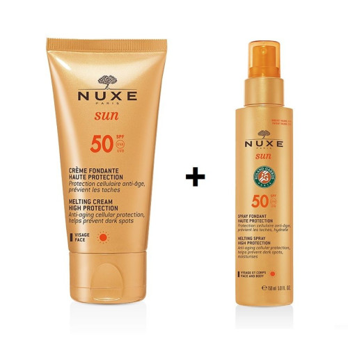 Nuxe Sun Promo Set SPF 50 Delicate Sunscreen Cream Face and Body Spray + Gift Bag