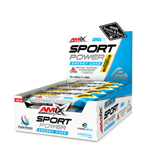 Amix Sport Power Energy Cake Lemon and Lime + Caffeine 20 x 1.59 oz (45 g)