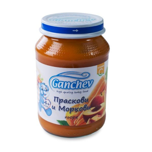 Ganchev Peach and Carrot Puree for Babies and Children 4+ Months 6.7 oz (190 g)