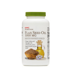 GNC Flax Oil 1000 mg - Source of Omega Fatty Acids 180 Capsules