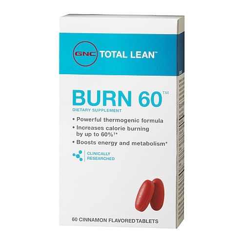 GNC Total Lean Burn Cinnamon Total Lean Burn with Cinnamon Flavor for Long-Lasting Weight Loss 60 Tablets