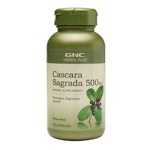 GNC Herbal Plus Cascara Sagrada American Stimulate Digestive System 500 mg 100 Capsules