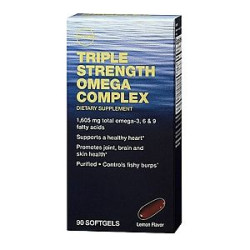 GNC Triple Strength Omega Complex Omega Complex 3-6-9 Triple Strength Omega Fatty Acids 90 Capsules