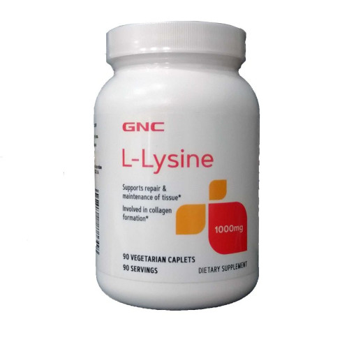 GNC L-Lysine 1 000 mg/L-Lysine 1 000 mg - Promotes Tissue Repair and Collagen Production 90 Capsules