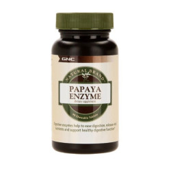 GNC Natural Papaya Enzymes for Digestion 90 Chewable Tablets