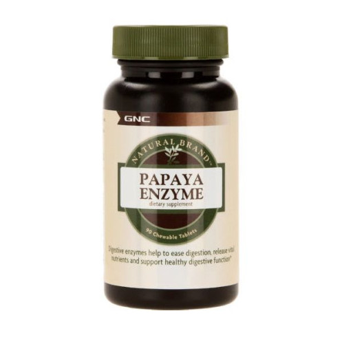 GNC Natural Papaya Enzymes for Digestion 90 Chewable Tablets