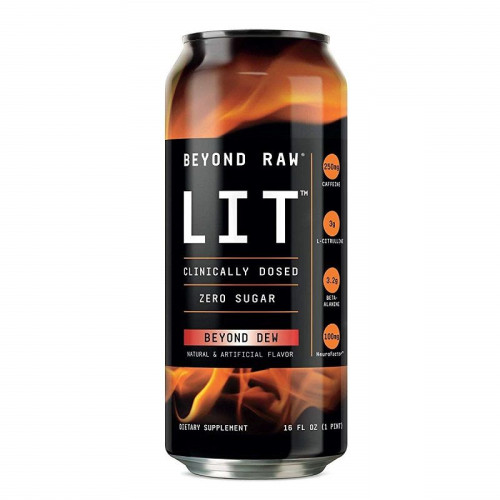 Lit Beyond Raw Pre-Workout Drink with Morning Freshness Flavor 15.99 fl oz (473 ml)