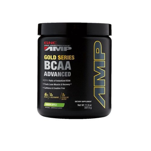GNC Pro Performance Amp Gold Series BCAA Acids Green Apple 11.9 oz (337.5 g)