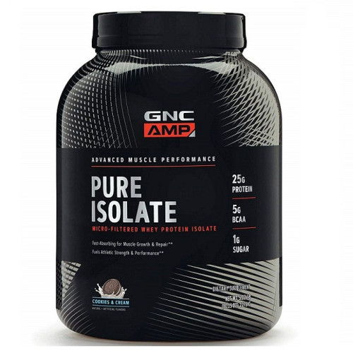 GNC Amp Pure Isolate Whey Protein with Cookies and Cream Flavor 5.02 lb (2280 g)
