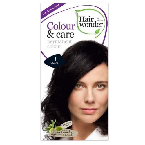 Hairwonder Color and Care Permanent Ammonia-Free Hair Dye Color 1 Black