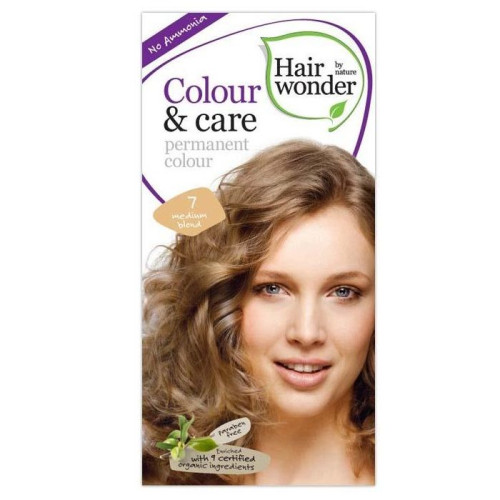 Hairwonder Color and Care Permanent Ammonia-Free Hair Dye Color 7 Medium Blonde