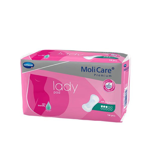 Hartmann Molicare Lady Absorbent Pads for Women with Frequent Leakage 3 Drops 14 pcs