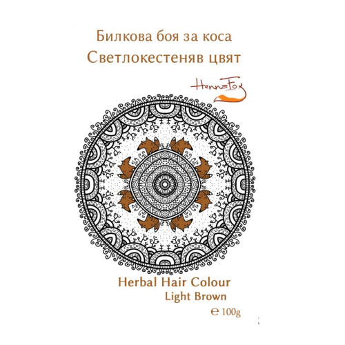 Henna Fox Herbal Hair Dye Light Chestnut Color 3.53 oz (100 g)