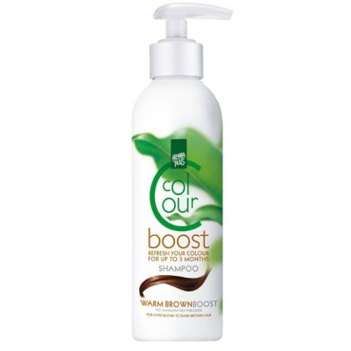 Hennaplus Colour-Boost Shampoo-colourant for Dark Blonde to Dark Brown Hair Color Warm Brown 6.76 fl oz (200 ml)