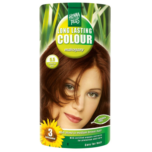 Hennaplus Long Lasting Color Long-Lasting Hair Dye with Organic Extracts Color 5.5 Mahogany