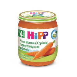 Hipp Organic Carrot Puree for Children Suitable for Vegetarians 4+ Months 4.41 oz (125 g)