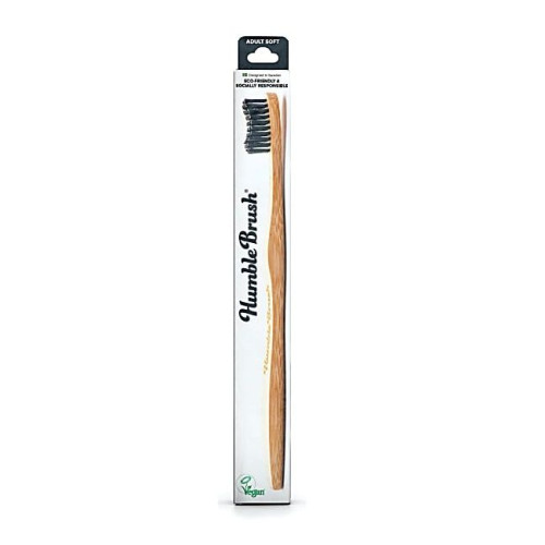 Humble Brush Bamboo Toothbrush for Adults Color Black 1 pc