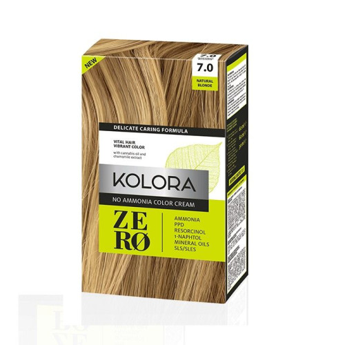 Kolora Zero Ammonia-Free Semi-Permanent Cream Hair Dye 7.0 Natural Blonde