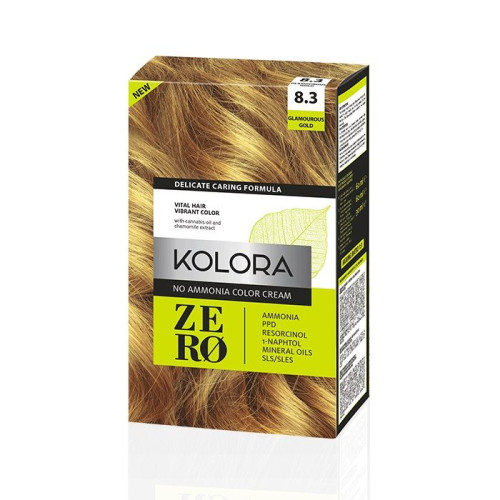 Kolora Zero Ammonia-Free Semi-Permanent Cream Hair Dye 8.3 Shiny Blonde
