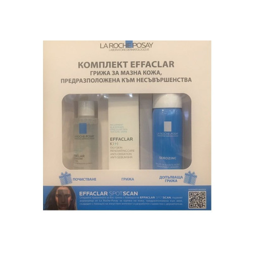 La Roche Posay Effaclar Care Set Oily Skin Micellar Water Effaclar K(+) Renewing Anti-Sebum Anti-Shine Spray Mist SPF 50+