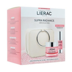 Lierac Supra Radiance Promo Set Restorative Cream for Normal and Dry Skin Eye Serum and Free Bag