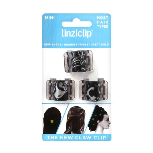 Linziclip Mini Hair Clip Art Silver 3 pcs