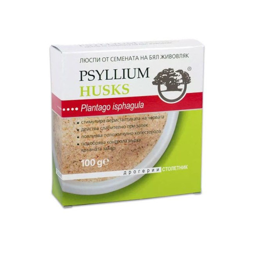 Drogerii Stoletnik Centenarian Psyllium Husk White Psyllium Seed Husks for Difficult Bowel Movements and Constipation 3.53 oz (100 g)