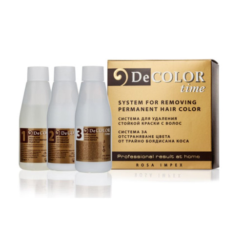De Color Time System for Removing Color from Permanently Dyed Hair 1 pc