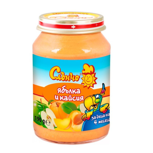 Slancho Apple and Apricot Puree for Children 4+ Months 6.7 oz (190 g)