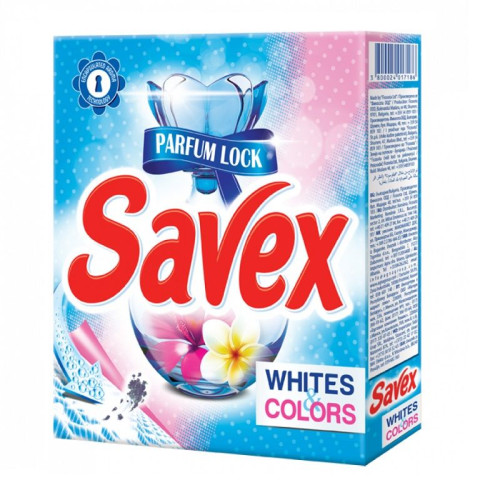 Savex Whitesandcolors Washing Powder for White and Colored Clothes 10.58 oz (300 g)