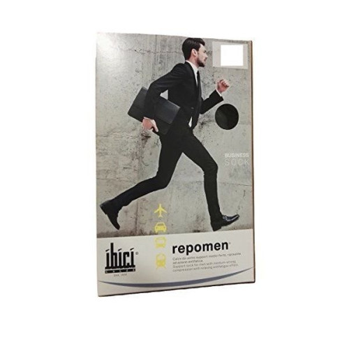 Ibici Repomen Business Sock Elastic Men's Socks for Varicose Veins Medium-Strong Compression Color Nero Size L 1 pc