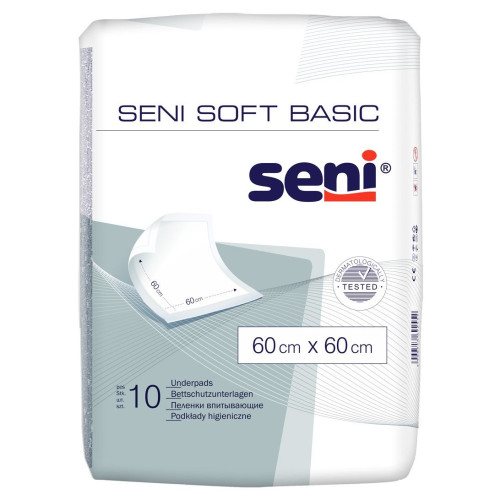 Seni Soft Basic Hygienic Sheets Size 23.62"/23.62" (60/60 cm) 10 pcs