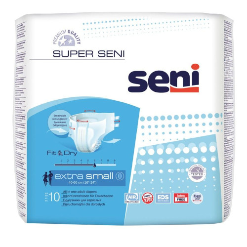 Seni Super Seni Universal Adult Diapers for Moderate Incontinence Size XS 10 pcs