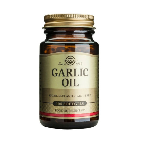 Solgar Garlic Oil Natural Garlic Oil for Flu and Colds 100 Capsules