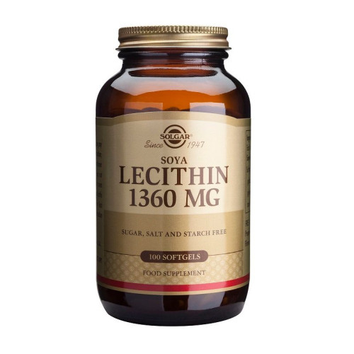 Solgar Lecithin for High Cholesterol and Fast Metabolism 1360 mg 100 Capsules