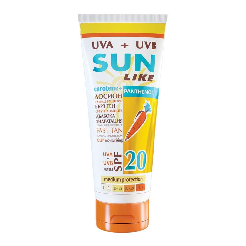 Sun Like Carotene Panthenol Sunscreen Moisturizing Body Lotion SPF 20 6.76 fl oz (200 ml)