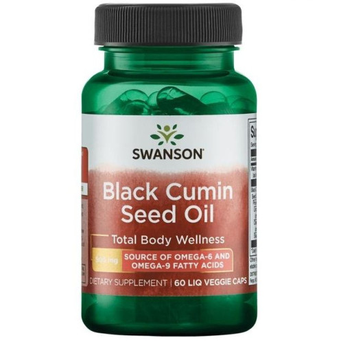 Swanson Black Cumin Oil for Optimal Health and Vitality 500 mg 60 Capsules