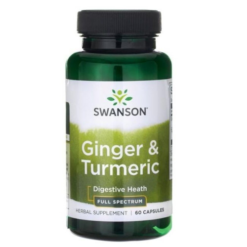Swanson Ginger and Turmeric for a Healthy Stomach 60 Capsules