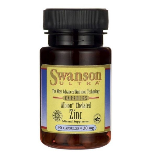 Swanson Chelated Zinc 30 for Healthy Eyes 90 mg 90 Capsules